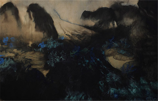 Snow-capped Mountains in Switzerland, by Zhang Daqian (Photo provided to China Daily)