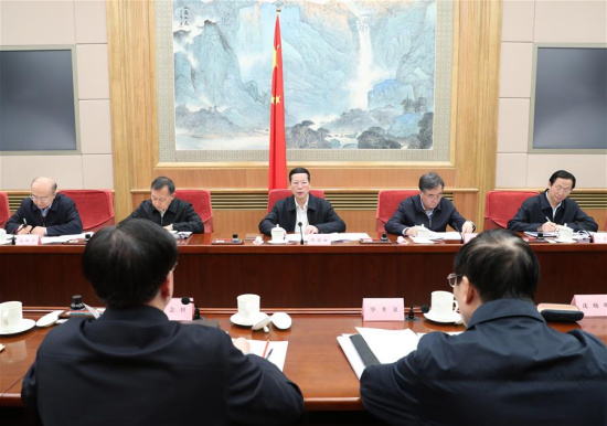 Chinese Vice Premier Zhang Gaoli (C) presides over a meeting of the State Council's food safety commission in Beijing, capital of China, Jan. 3, 2017. (Photo: Xinhua/Wang Ye)