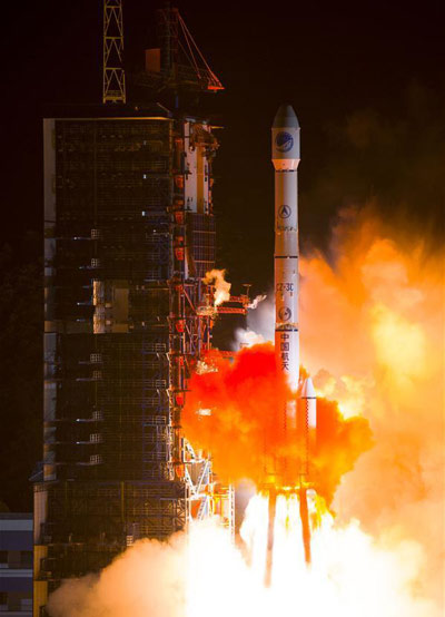 A Long March-3C carrier rocket carrying the 23rd satellite in the BeiDou Navigation Satellite System (BDS) lifts off from Xichang Satellite Launch Center, Southwest China's Sichuan province, June 12, 2016. (Photo/Xinhua)
