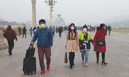 The smog in Beijing may incite a great exodus, causing the loss of high-end talents (Photo: Li Hao/GT)