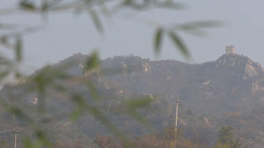 The view of the Great Wall at Mutianyu from Wen's home. (Photo/CGTN)