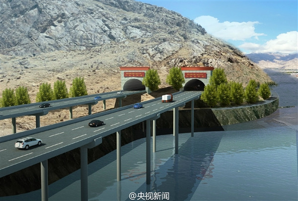 An illustration of the newly built ring road in Lhasa, capital city of Tibet autonomous region. (Photo/CCTV) An illustration of the newly built ring road in Lhasa, capital city of Tibet autonomous region. (Photo/CCTV)