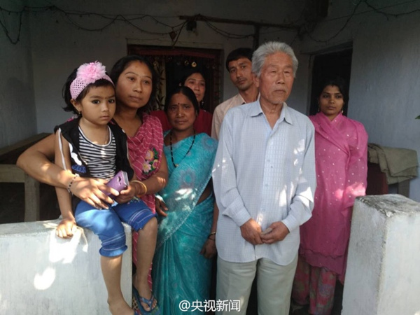 Wang Qi with his family. (Photo/CCTV)