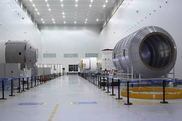 A testing room at China Aerospace Science and Technology Corporation located in Beijing shows where Tianzhou-1 is equipped. (Photo/China Aerospace Science and Technology Corporation)