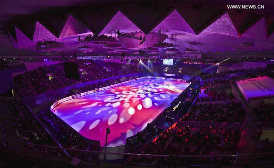 Photo taken on Feb. 26, 2017 shows the performance of the closing ceremony of the 2017 Sapporo Asian Winter Games in Sapporo, Japan. (Xinhua/Xia Yifang)