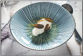 The Toon Cloud, a seasonal dish at Fung Tu restaurant, in New York.Photos Provided To China Daily The Toon Cloud, a seasonal dish at Fung Tu restaurant, in New York.Photos Provided To China Daily