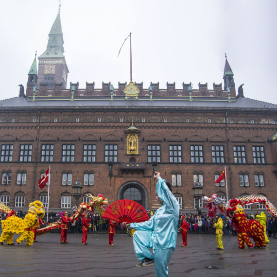 Celebrations of Chinese New Year in front of Copenhagen City Hall, Denmark. (Photo by Garwun Jeffrey Lai)