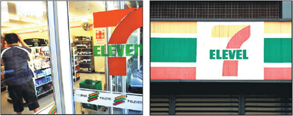 An authentic 7Eleven store in Beijing and an approximation of the international covenience store's famous symbol. Mai Tian And Zhang Lei / For China Daily