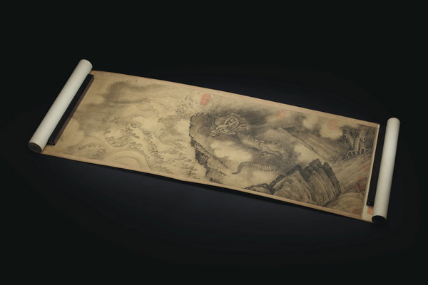 Bronze ritual vessels and 13th-century painting Six Dragons will be put under the hammer in New York. (Photo/China Daily)