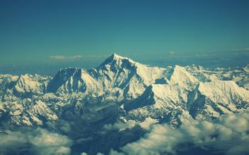 Photo shows the Himalayan range.
