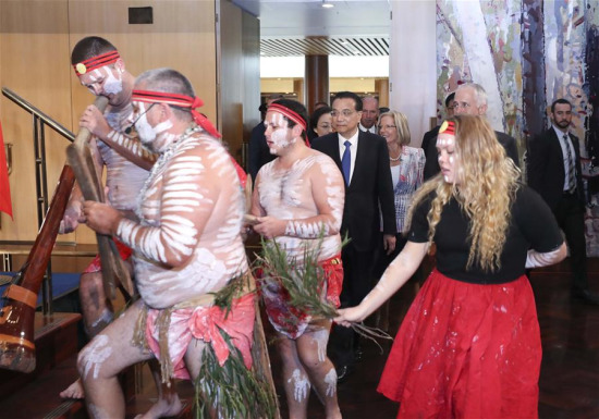 Chinese Premier Li Keqiang attends a welcome luncheon held by Australian Prime Minister Malcolm Turnbull in Canberra, Australia, March 23, 2017. (Xinhua/Pang Xinglei)