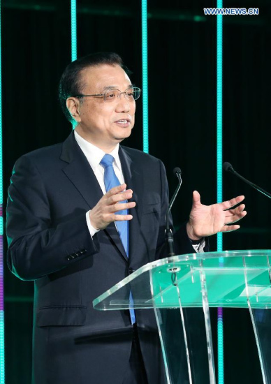 Chinese Premier Li Keqiang speaks at a welcoming luncheon organized by the political, business and academic circles of New Zealand in Auckland, New Zealand, March 28, 2017. (Xinhua/Yao Dawei)