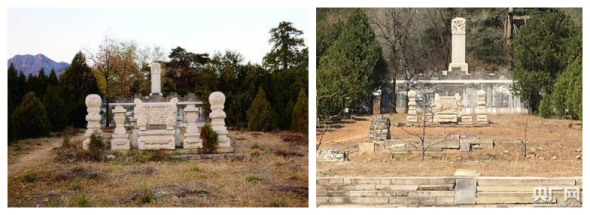 In the right photo, two vases and an incense burner were still there but the candle holders, which were visible in the left photo, were gone, leaving only their bases.