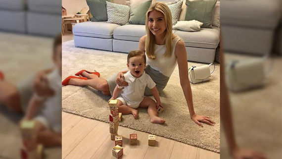 Ivanka posted a photo of herself and Theodore playing with a set of educational building blocks with Chinese characters on Instagram on Tuesday. (Photo/CGTN)