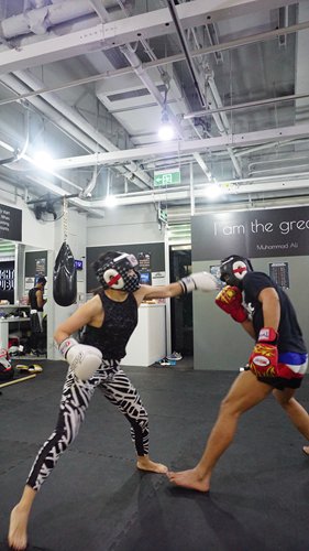 Wang Qiuhui trains with coach Jerson Palaci Estoro. (Photo: Zhang Xinyuan/GT)