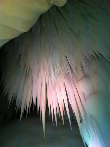 An ice cave stays below freezing despite the arrival of spring in Ningwu county, North China's Shanxi province. The ice cave was formed about 3 million years ago and its temperature stays at -6 Celsius degrees throughout the year. (Photo by Wang Quan/chinadaily.com.cn)