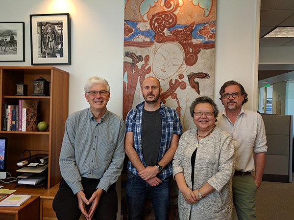Chinese-American philanthropist Oscar Tang established The Tang Center for Silk Road Studies at University of California, Berkeley earlier this month. Among the centers participants are left to right, Kevin O'Brien, director of the Institute of East Asian Studies at Berkeley; Franck Bill, program director of the Silk Road center; Karen Clancy, director of development of outreach with the Silk Road center, and Martin Backstrom, associate director of the Institute of East Asian Studies. LIA ZHU / CHINA DAILY