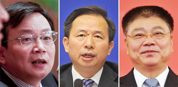 From left to right: Hou Jianguo, Li Ganjie and Wang Menghui. (Photo/China Daily)