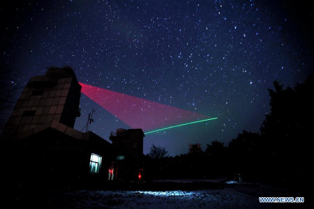 Photo taken on Nov. 26, 2016 shows a quantum communication ground station in Xinglong, north China's Hebei Province. Chinese scientists on Thursday reported a major breakthrough in quantum communication: A pair of entangled photons over a distance of 1,200 km have been successfully transmitted from space to Earth. The previous record was about 100 km. (Xinhua/Jin Liwang)