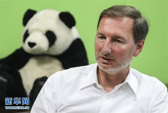 Berlin Zoo director Andreas Knieriem receives an interview in Berlin on June 22. (Photo/Xinhua)