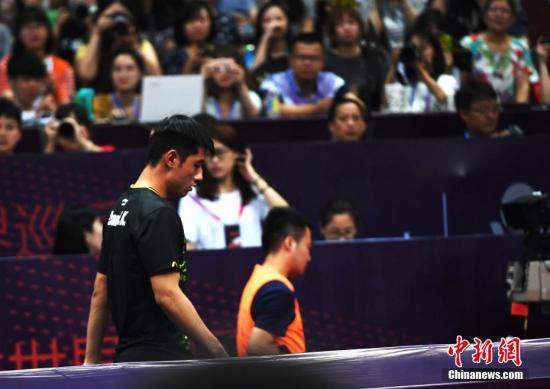 Chinese table tennis player Zhang Jike quits ITTF China Open on June 22, 2017. (Photo/Chinanews.com)