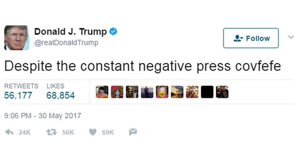 Screenshot of Donald Trump's Twitter account