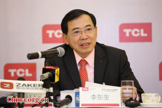 Li Dongsheng, a deputy to the National People's Congress (NPC) and president of TCL, China's leading consumer electronics enterprise. (Photo provided to China.org.cn)