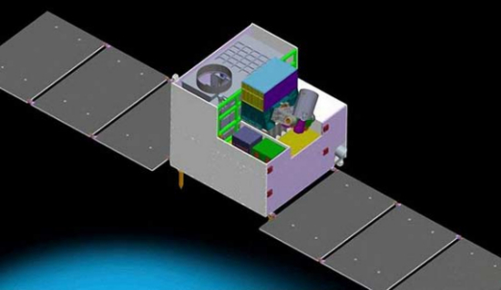 Diagram of Micius, the world's first quantum satellite. (Photo/China Daily)