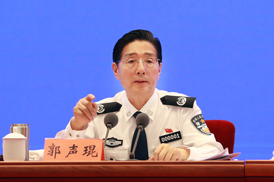 Public Security Minister Guo Shengkun speaks at a symposium which gathered police chief from across the country. (Photo/gov.cn)