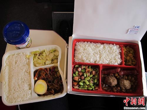 Ready-meals provided on high-speed trains in China. (Photo/Chinanews.com)