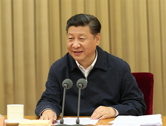 Xi Jinping, general secretary of the CPC Central Committee, speaks at a symposium for provincial and ministerial level officials held on Wednesday and Thursday in preparation for the 19th National Congress of the Communist Party of China. MA ZHANCHENG / XINHUA