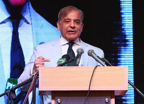 File photo taken on May 22, 2017 shows Shahbaz Sharif, the chief minister of Pakistan's eastern Punjab Province, speaking at the second International Seminar on Business Opportunities in Punjab (ISBOP) in Lahore, Pakistan. Pakistan's ruling party PML-N decided Saturday to name Shahbaz Sharif as the country's new prime minister.(Xinhua)