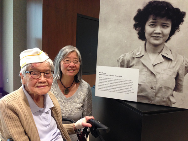 Elsie Seetoo, World War II veteran, with her daughter Elaine in Washington last year. (Photo/China Daily)