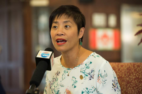 Soo Wong, a member of Provincial Parliament of Canada's Ontario province, is interviewed with Xinhua in Toronto, Canada, on Aug. 24, 2017. (Xinhua/Li Haitao)