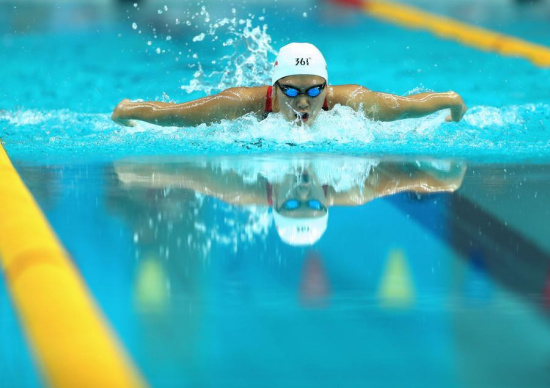 Ye Shiwen of Zhejiang competes during the women's 200m individual medley final at 13th Chinese National Games in North China's Tianjin Municipality, Sept 3, 2017. Ye Shiwen claimed the title with 2 minutes and 10.91 seconds. (Photo/Xinhua)