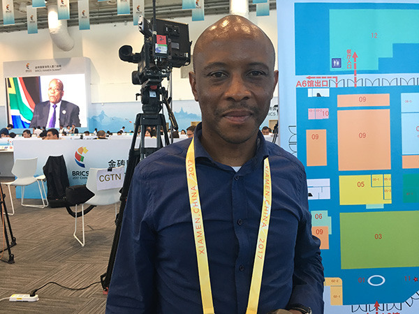 Ikaneng Archibald Tshepo, a reporter from South African Broadcasting Corporation. (Photo provided to chinadaily.com.cn)