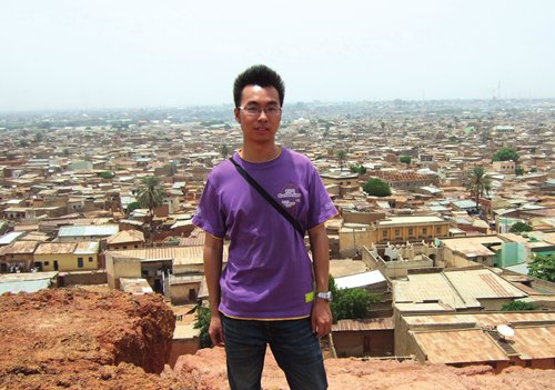 Wang Fan standing on Dala hill located in Kano in 2009, a northern area of Nigeria. Photo: Courtesy of Wang Fan