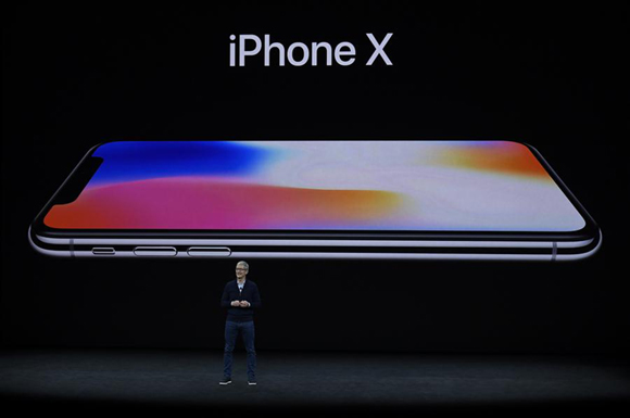 Apple's Chief Executive Officer (CEO) Tim Cook introduces new iPhone X during a special event in Cupertino, California, the United States on Sept. 12, 2017. Apple Inc. released a series of new products and services in Cupertino on Tuesday. (Xinhua)