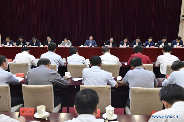 Liu Qibao, a member of the Political Bureau of the Communist Party of China (CPC) Central Committee and head of the Publicity Department of the CPC Central Committee, attends a five-day seminar participated by newly appointed ministers of publicity departments of the Party committees at provincial, district, city and sub-provincial levels, in Beijing, capital of China, Sept. 15, 2017. (Xinhua/Yan Yan)