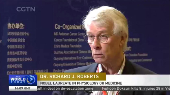 Dr. Richard J. Roberts, Nobel Laureate in Physiology or Medicine  (Photo/CGTN)