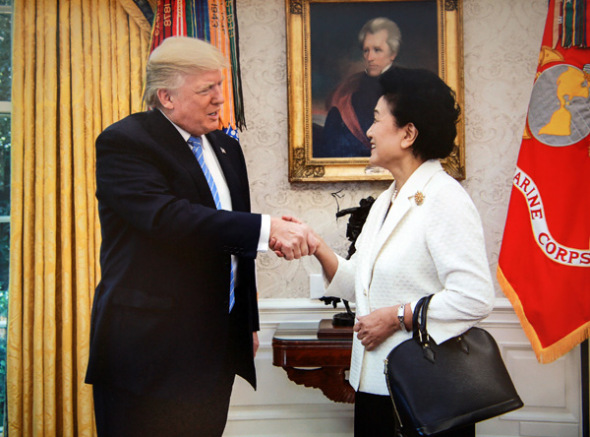 US President Donald Trump greets Vice-Premier Liu Yandong at the White House in Washington, DC, on Thursday. (Photo/Xinhua)