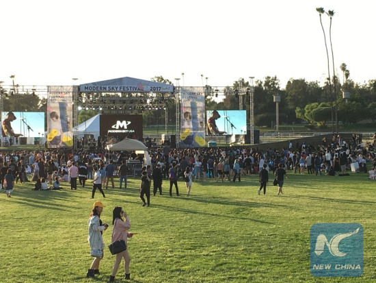 Modern Sky Music Festival 2017 is held in San Gabriel Valley, Los Angeles, the United States. (Xinhua/Huang Heng)