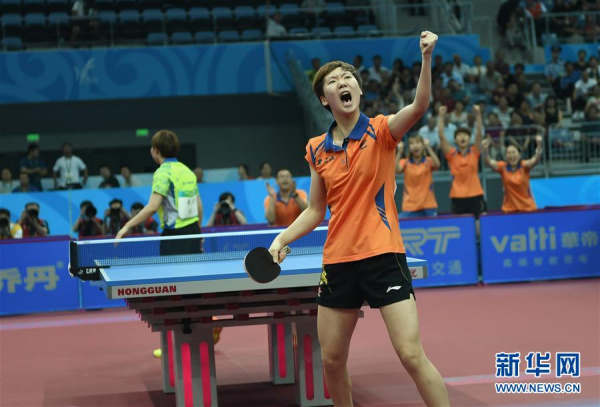 Wang Manyu of Heilongjiang team during the match. (Xinhua/Xu Zijian)