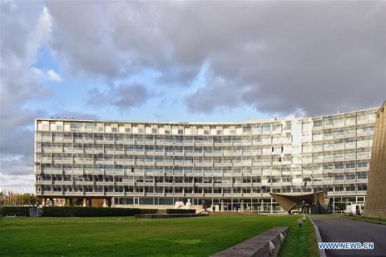 Photo taken on Oct. 12, 2017 shows the United Nations Educational, Scientific and Cultural Organization (UNESCO) headquarters in Paris, France. The United States on Thursday informed the UNESCO that it would formally withdraw from the organization on Dec. 31, 2018. (Xinhua/Chen Yichen)