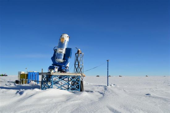 Photo taken on Dec. 30, 2016 shows Chinese telescope AST3-2. (Xinhua/Chinese Center for Antarctic Astronomy)