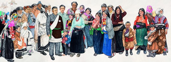 The painting is among many such works on show at the National Museum of China that focus on role models. (Photo provided to China Daily)