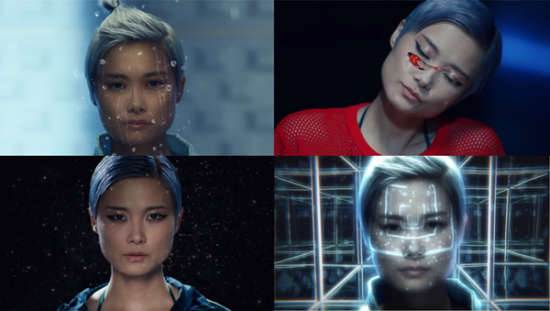 Some effects in the music video. (Screenshots of Chris Lee's music video)