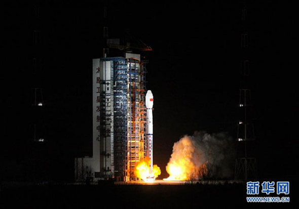 Fengyun 3D blasts off from the Taiyuan Satellite Launch Center in Shanxi province, Nov 15, 2017. (Photo/Xinhua)