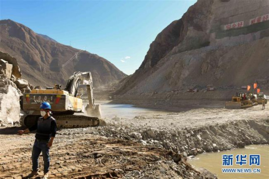 Hydropower station construction underway in upper Yangtze