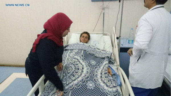 A man injured in a mosque attack in Egypt's North Sinai province receives medical treatment at a hospital in Cairo, Egypt, on Nov. 24, 2017. The death toll in an attack on Friday on a mosque in Egypt's North Sinai province rose to 235, Egypt's state TV reported. (Xinhua/Ahmed Gomaa)